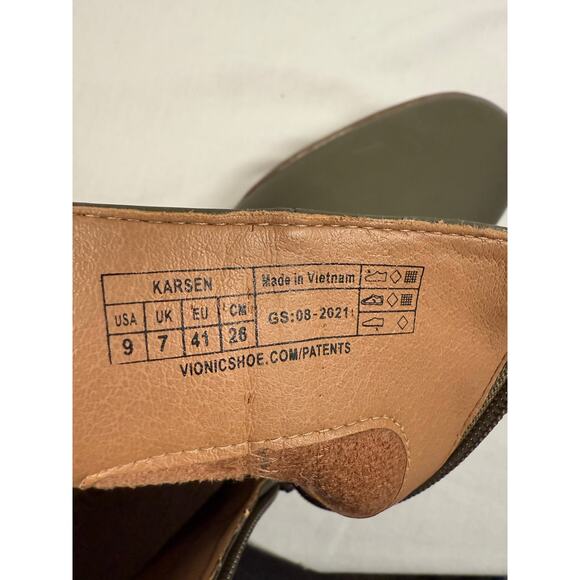 Vionic Olive Ankle Boots with Brown Sole - Picture 9 of 11